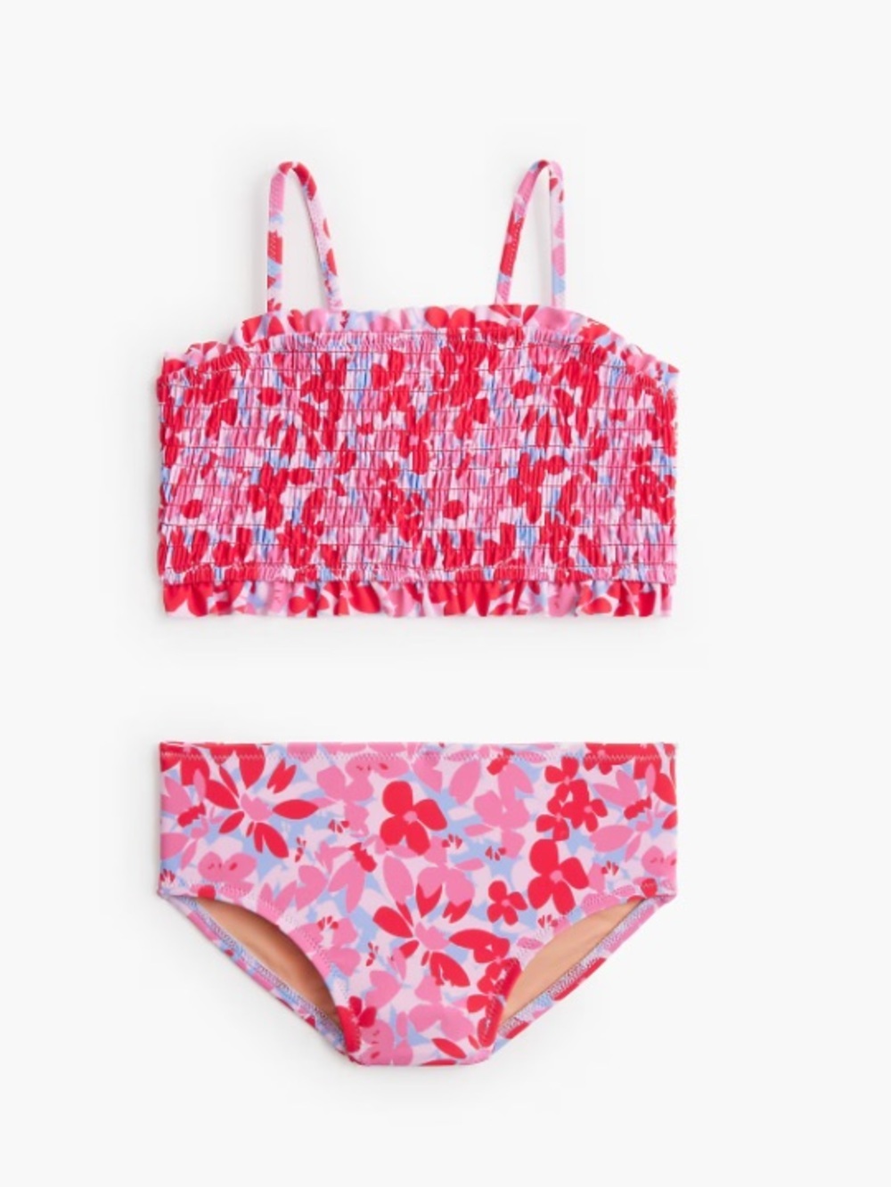 J crew Girls' floral smocked bikini set